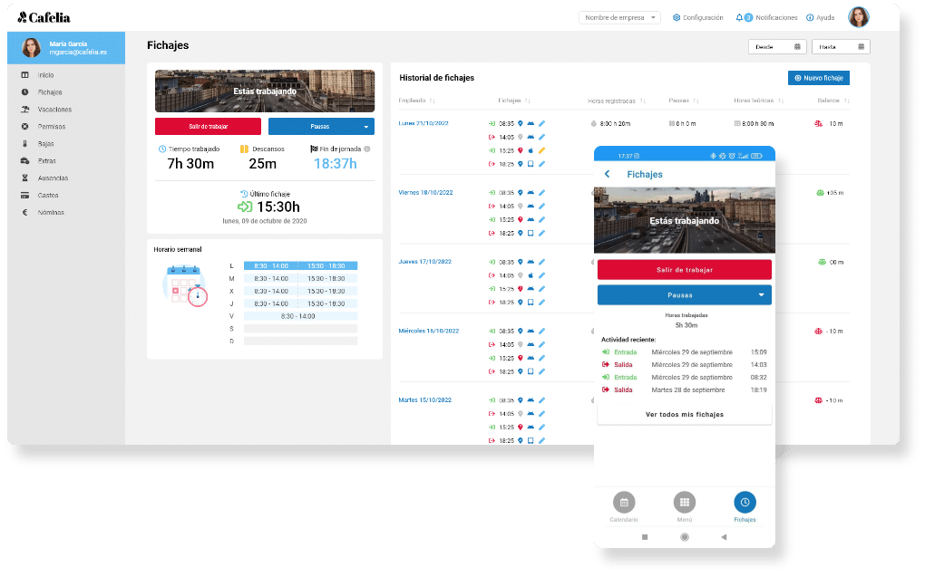 HRLOG - Aplicación de recursos humanos para empresas. Fichajes, vacaciones, nóminas,...